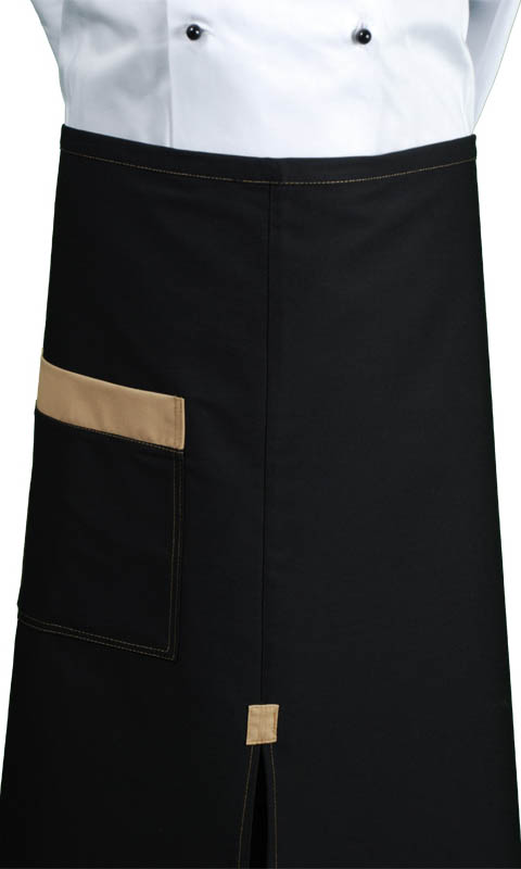 Zwarte sloof met loopsplit en gekleurde zak