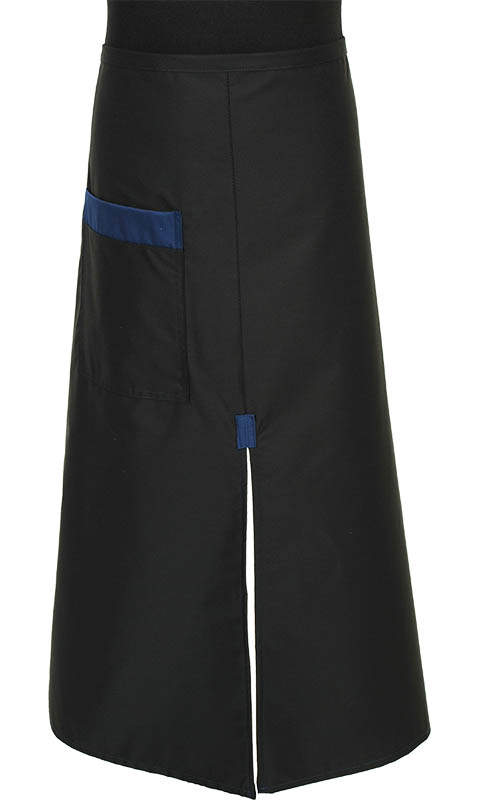 Zwarte sloof met loopsplit en gekleurde zak