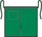 Detail foto van Sloof met 1 loopsplit en 1 zak opgestikt - Licht groen