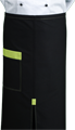 Detail foto van Zwarte sloof met loopsplit en gekleurde zak - Lime
