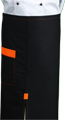 Detail foto van Zwarte sloof met loopsplit en gekleurde zak - Oranje