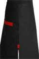 Detail foto van Zwarte sloof met loopsplit en gekleurde zak - Rood