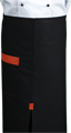 Detail foto van Zwarte sloof met loopsplit en gekleurde zak - Terra