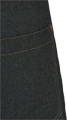 Detail foto van Een loopsplitsloof met een overlappende split. De zak is dubbel opgestikt en in 2e gedeeld. Voorzien van rivetten. - Black Camel