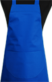 Detail foto van Hobbyschort met zak extra breed en 100 cm lang. Deze schort is ideaal voor zowel de professionele kok als hobby kok. - Kobalt