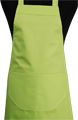 Detail foto van Hobbyschort met zak extra breed en 100 cm lang. Deze schort is ideaal voor zowel de professionele kok als hobby kok. - Lime