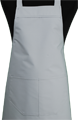 Detail foto van Hobbyschort met zak extra breed en 100 cm lang. Deze schort is ideaal voor zowel de professionele kok als hobby kok. - Zilver