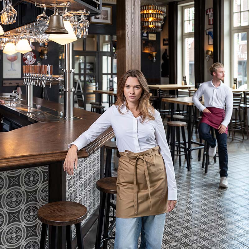 Belgische sloof met dubbel opgestikte zak in 2 delen